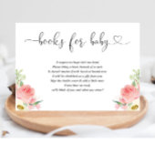 Blush roze bloemenmeisje baby shower boek aanvraag informatiekaartje
