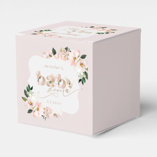 Blush roze bloemenmeisje baby shower Bracket Bedankdoosjes