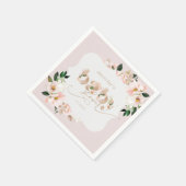Blush roze bloemenmeisje baby shower servetten (Hoek)