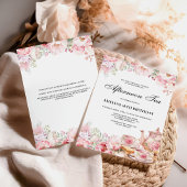 Blush roze bloemennamiddag thee verjaardagsfeest kaart