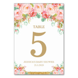 Blush roze bloemenolifant Baby shower meisje Kaart