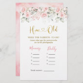 Blush roze bloemenouders Hoe oud Baby showers (Voorkant / Achterkant)