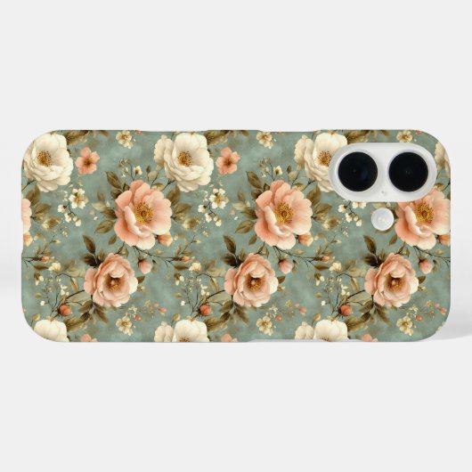 blush roze bloemenpatroon Case-Mate iPhone case (Achterkant (horizontaal))