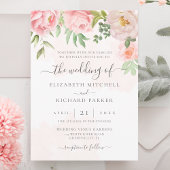 Blush roze bloemenpioen alles in een QR-code bruil Kaart