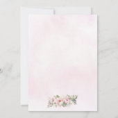 Blush roze bloemenprinses jurk quinceanera kaart (Achterkant)