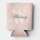 Blush Roze  Bloemenprint Monogram Blikjeskoeler (Voorkant)