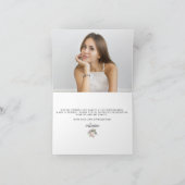 Blush roze bloemenquinceanera foto bedankkaart (Binnen)