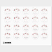 Blush Roze bloemenquinceañera Ronde Sticker (Vel)