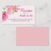 Blush roze bloemenrecept Deel een Vrijgezellenfees Informatiekaartje (Voorkant / Achterkant)