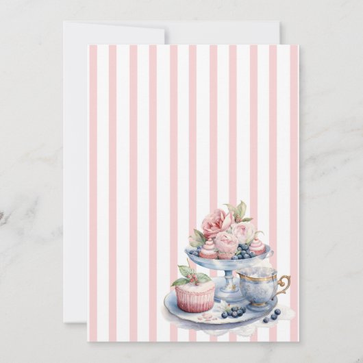  blush roze bloementhee party Vrijgezellenfeest Kaart (Achterkant)