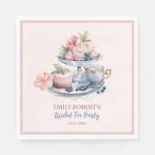  blush roze bloementhee party Vrijgezellenfeest Servet (Voorkant)