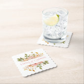  blush roze bloementuin bruiloft gunst kartonnen onderzetters (Insitu)