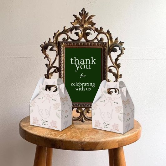 Blush roze bloementuin bruiloft met liefde cadeau bedankdoosjes