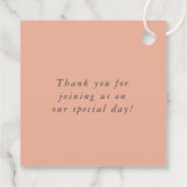  blush roze bloementuin bruiloft receptie bedankjes labels (Achterkant)