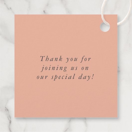  blush roze bloementuin bruiloft receptie bedankjes labels (Achterkant)