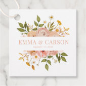  blush roze bloementuin bruiloft receptie bedankjes labels (Voorkant)