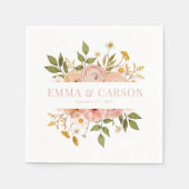  blush roze bloementuin bruiloft receptie servet (Voorkant)