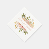  blush roze bloementuin bruiloft receptie servet (Hoek)