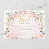  Blush Roze Bloementuin RSVP Informatiekaartje (Voorkant)