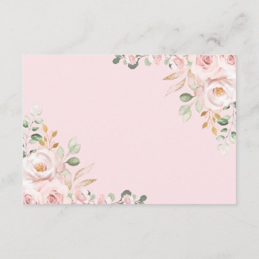 Blush Roze Bloementuin RSVP Informatiekaartje (Achterkant)