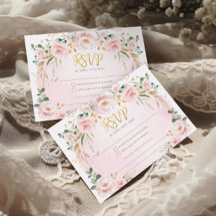  Blush Roze Bloementuin RSVP Informatiekaartje