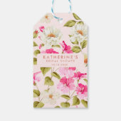 Blush roze bloementuinbloemen Vrijgezellenfeest Cadeaulabel (Achterkant)