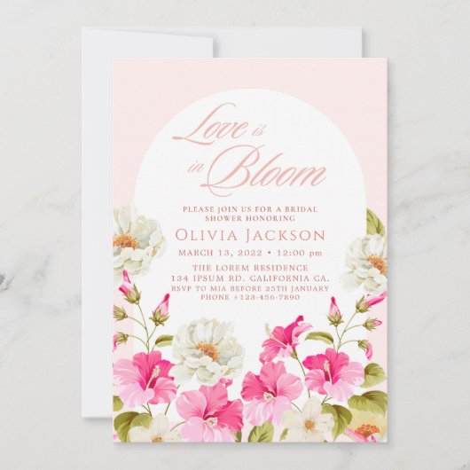 Blush roze bloementuinbloemen Vrijgezellenfeest Kaart (Voorkant)