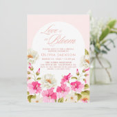 Blush roze bloementuinbloemen Vrijgezellenfeest Kaart (Staand voorkant)