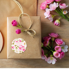 Blush roze bloementuinbloemen Vrijgezellenfeest Ronde Sticker