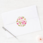 Blush roze bloementuinbloemen Vrijgezellenfeest Ronde Sticker (Envelop)