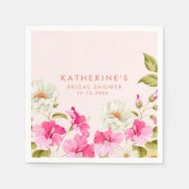 Blush roze bloementuinbloemen Vrijgezellenfeest Servet (Voorkant)