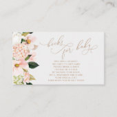 Blush roze bloemenwildflower boeken voor baby tick informatiekaartje (Voorkant)