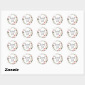 Blush roze bloemenzoete zestien ronde sticker (Vel)