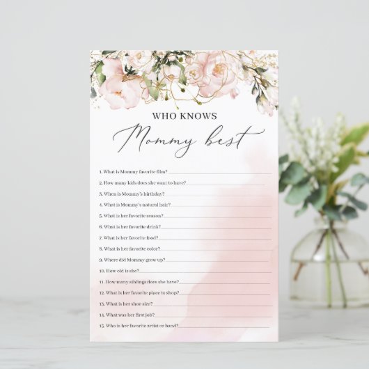 Blush roze bloemgoud die het beste van mama kent (Staand voorkant)