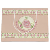 Blush roze bloemig met patroon groot cadeauzakje (Voorkant)
