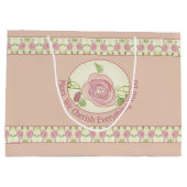 Blush roze bloemig met patroon groot cadeauzakje (Achterkant)