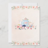 Blush Roze Bloemige Thee Feest Baby Shower Verjaar Bedankkaart (Achterkant)
