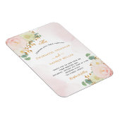 Blush roze bloemmonogram bruiloft magneet (Rechterzijde)