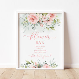 Blush roze bloemstang poster