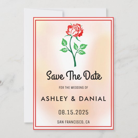 Blush roze bloesem bruiloft Bewaar datum Kaart (Voorkant)