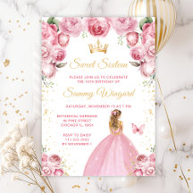 Blush roze blond haar prinses Sweet Sixteen