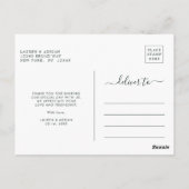 Blush Roze Bloom Bruiloft Dank u Foto Briefkaart (Achterkant)