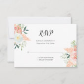 Blush Roze Blooms Bloemen Bloemen Bloemen Waterver RSVP Kaartje (Voorkant)