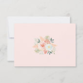 Blush Roze Blooms Bloemen Bloemen Bloemen Waterver RSVP Kaartje (Achterkant)