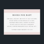 Blush Roze Boek Aanvraag Baby shower Informatiekaartje<br><div class="desc">Voeg deze krachtige bijsluiterkaarten toe aan uw baby shower-uitnodiging om boeken aan te vragen in plaats van een kaart. Het ontwerp is voorzien van een boven- en onderkant met een blush roze strepen die de boodschap omlijsten. Ontworpen om te voldoen aan ons Waterverf Clouds baby shower collectie. Personaliseer van boven...</div>
