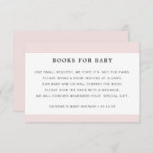 Blush Roze Boek Aanvraag Baby shower Informatiekaartje (Voorkant / Achterkant)