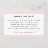 Blush Roze Boek Aanvraag Baby shower Informatiekaartje (Voorkant)