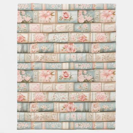  blush roze boek stacks fleece deken (Voorkant)