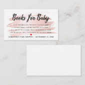 Blush roze boeken voor Baby aanvraag Informatiekaartje (Voorkant / Achterkant)