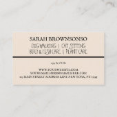 Blush Roze Boerderij Animal Watch Veterinary Visitekaartje (Achterkant)